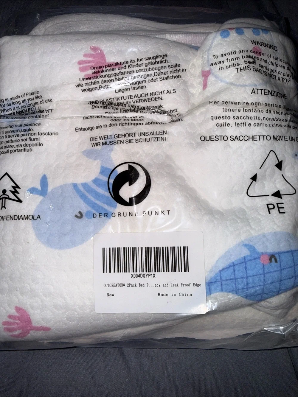 Outcreator Washable Bed Pads - White Protective Mattress Pad